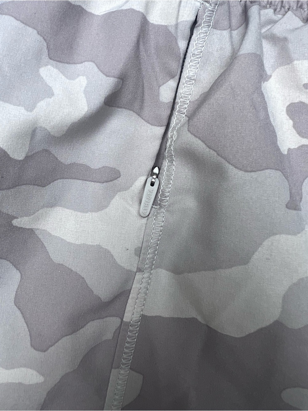 Athleta Light Gray Camo Hustle 3" Shorts - Picture 5 of 6